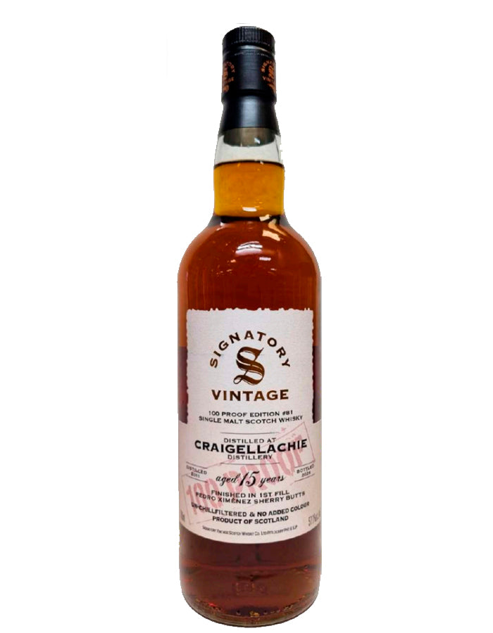 Craigellachie 15 Year Old 2011 Signatory 100-Proof Edition #81