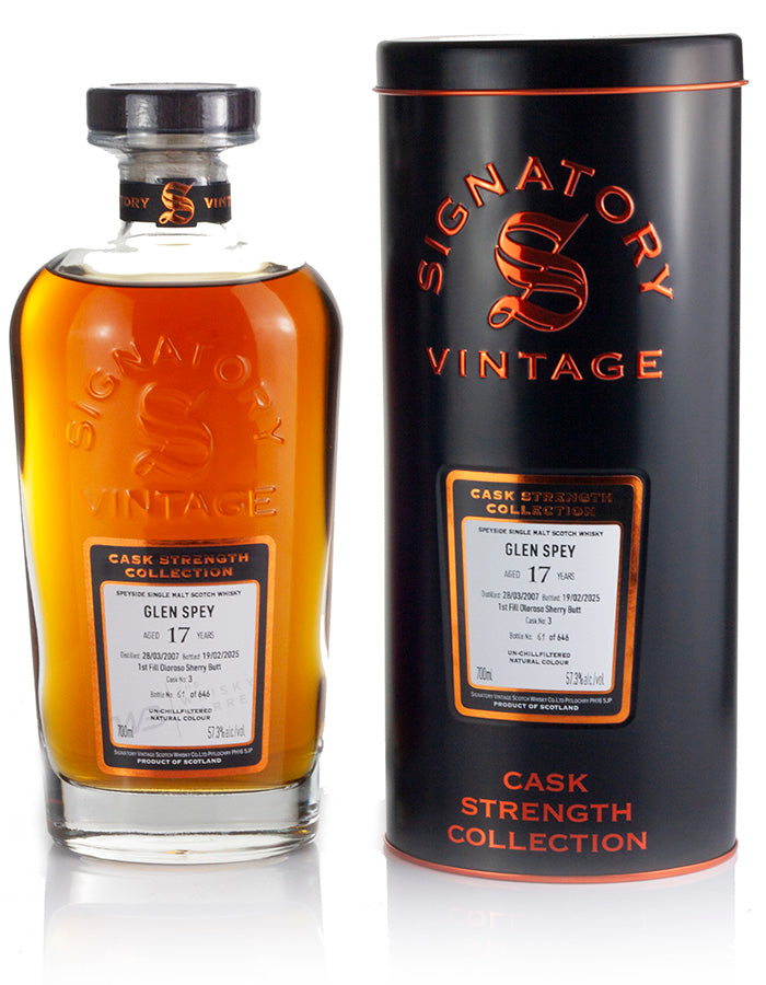 Signatory Vintage Cask Strength Collection Glen Spey 17 Year Old 2007