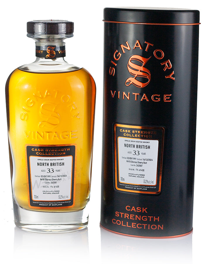 Signatory Vintage Cask Strength Collection North British 33 Year Old 1991 Single Grain