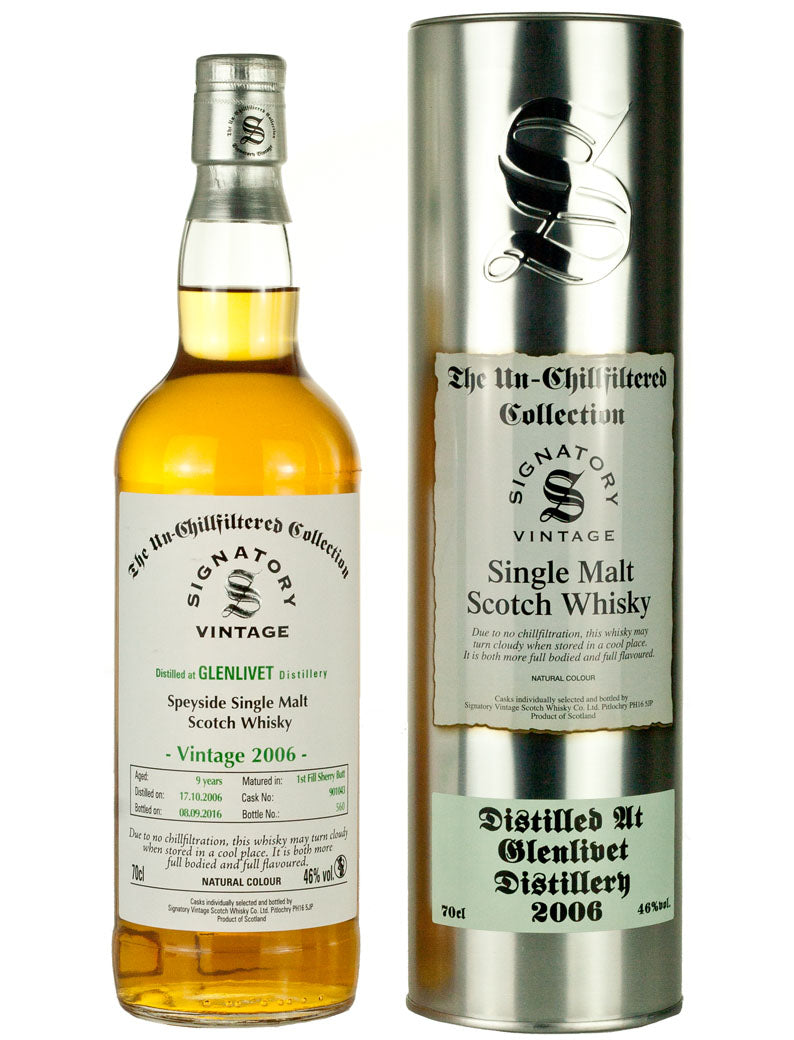 グレンリベット 9年 2006 シグナトリー ノンチルフィルタード