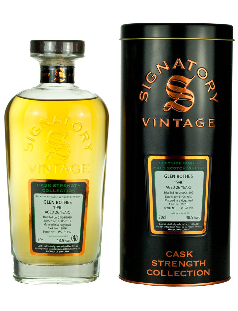 Glenrothes 26 Year Old 1990 Signatory Cask Strength