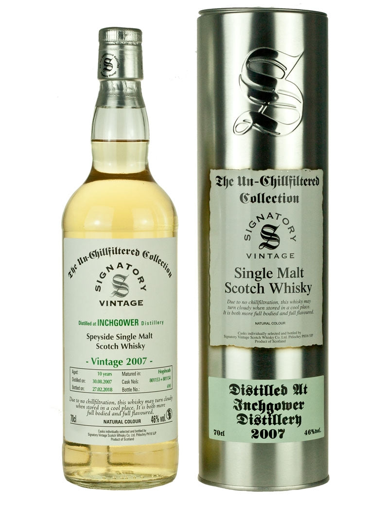 Inchgower 10 Year Old 2007 Signatory Un-Chillfiltered