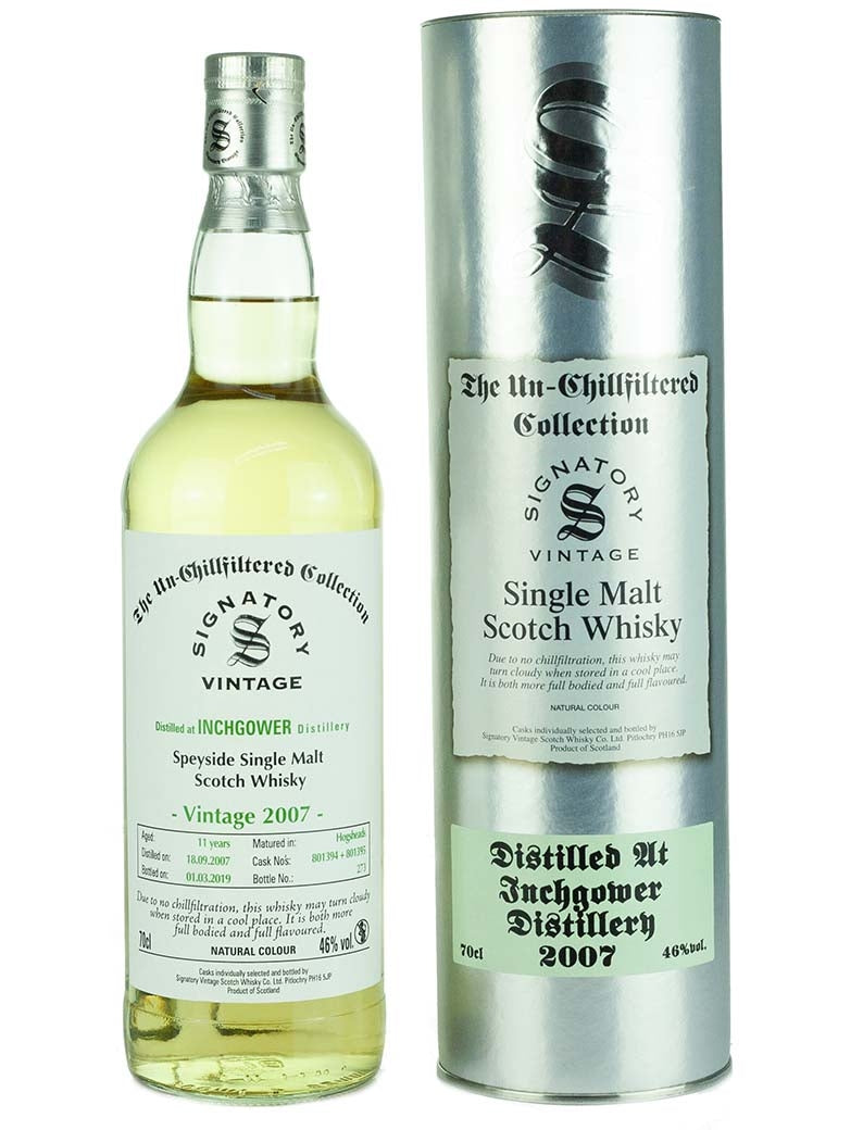 Inchgower 11 Year Old 2007 Signatory Un-Chillfiltered