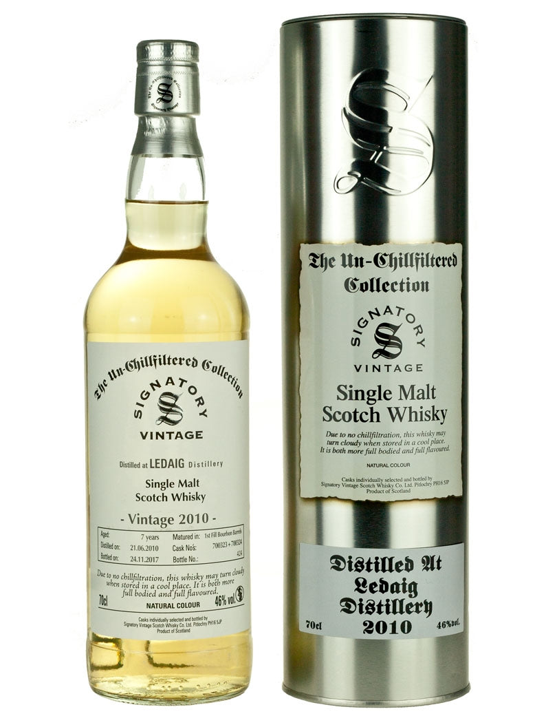 Ledaig (Tobermory) 7 Year Old 2010 Signatory Un-Chillfiltered