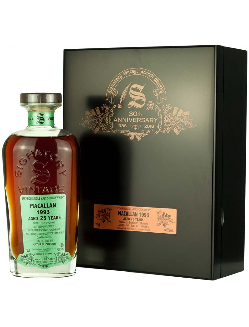 Macallan 25 Year Old 1993 Signatory 30th Anniversary