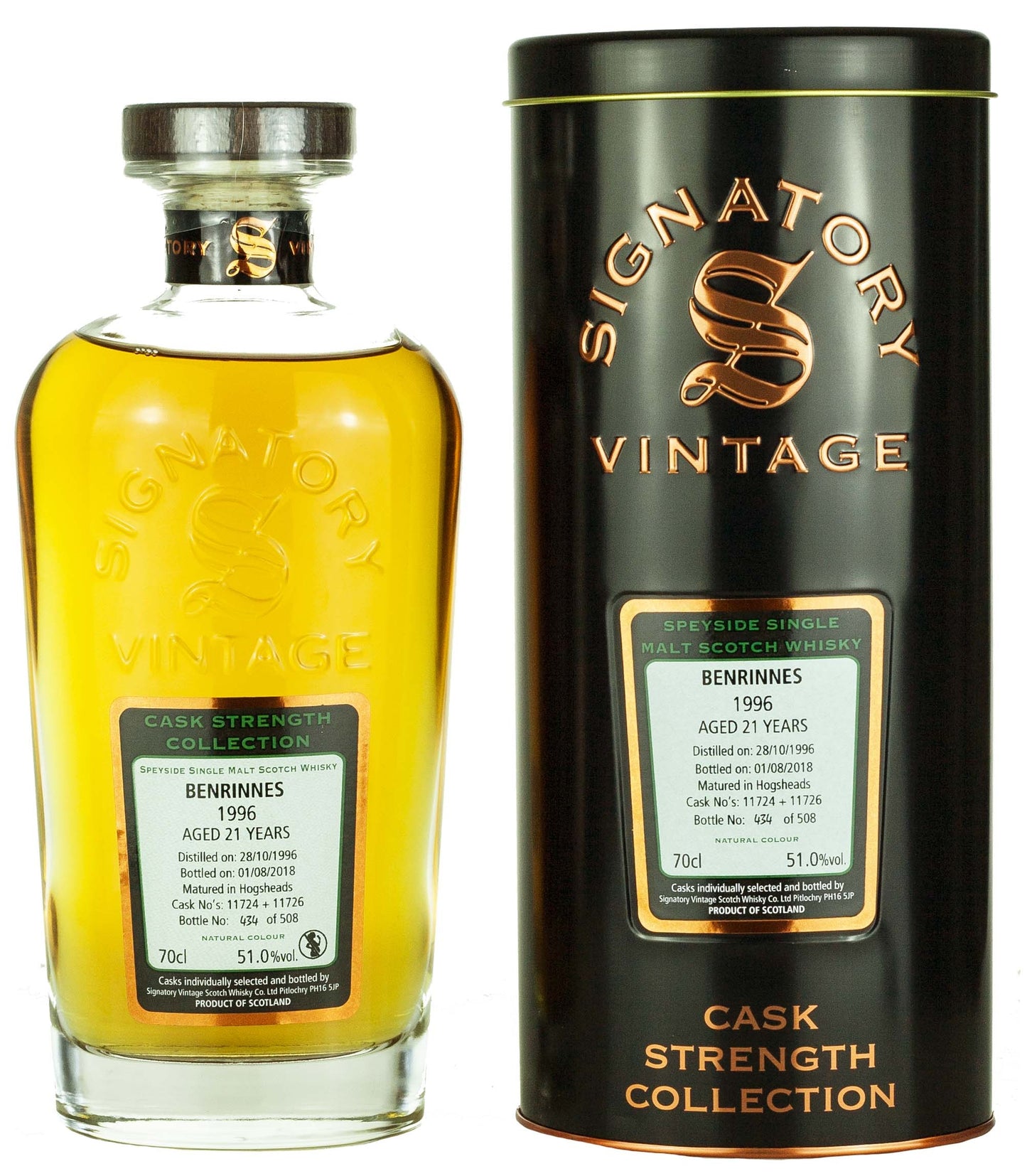 Benrinnes 21 Year Old 1996 Signatory Cask Strength