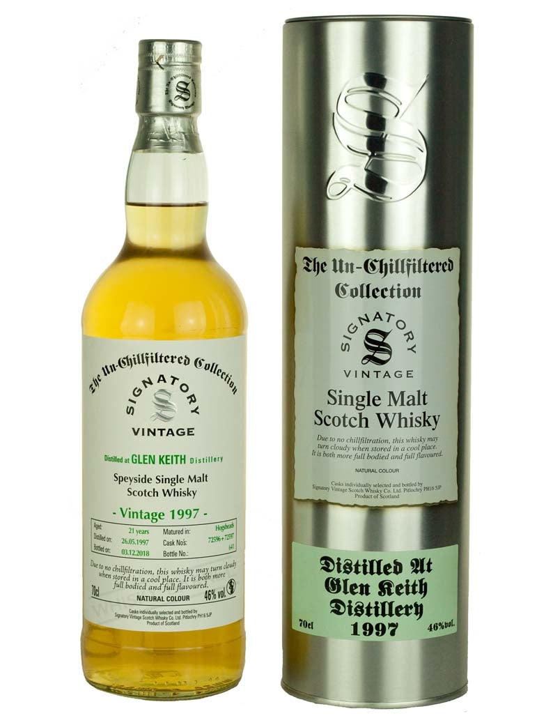 Glen Keith 21 Year Old 1997 Signatory Un-Chillfiltered