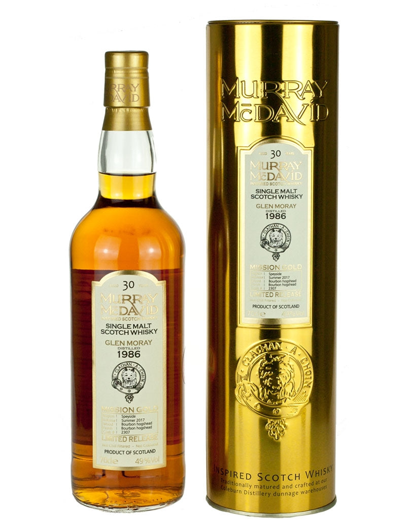 Glen Moray 30 Year Old 1986 Murray McDavid Mission Gold