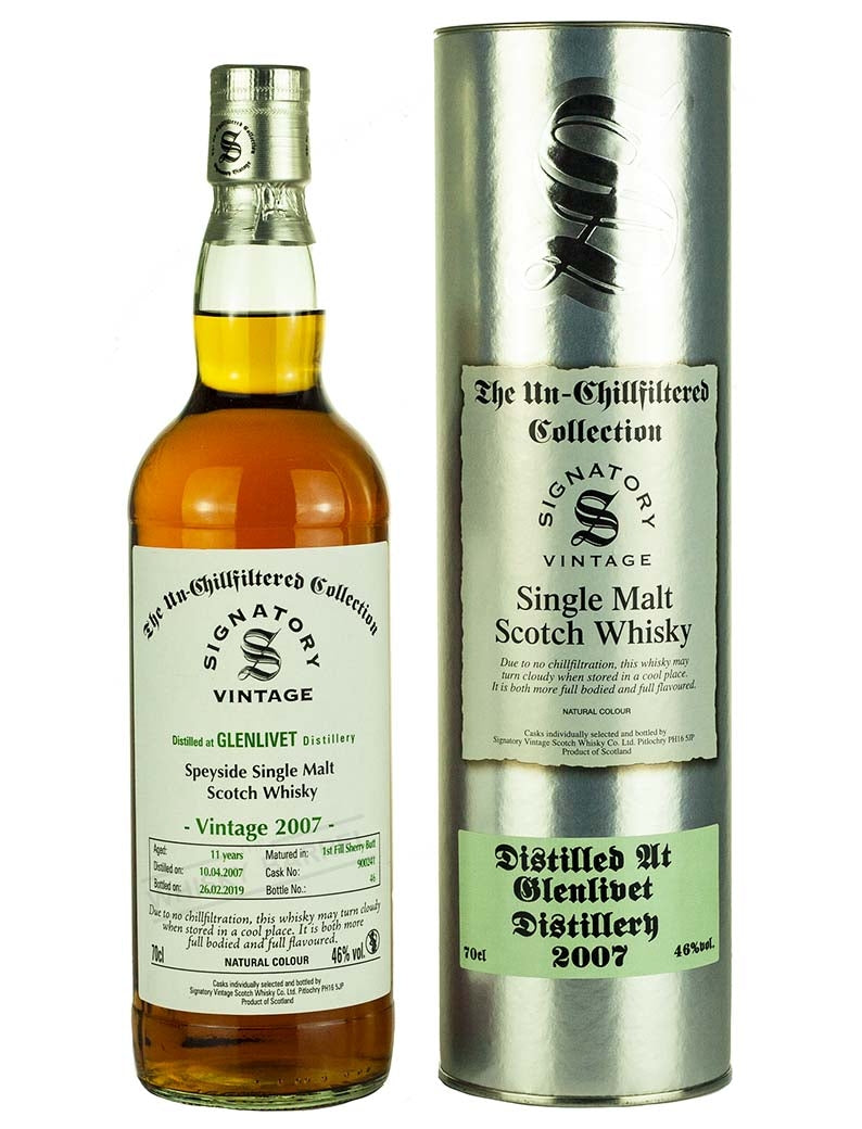 Glenlivet 11 Year Old 2007 Signatory Un-Chillfiltered