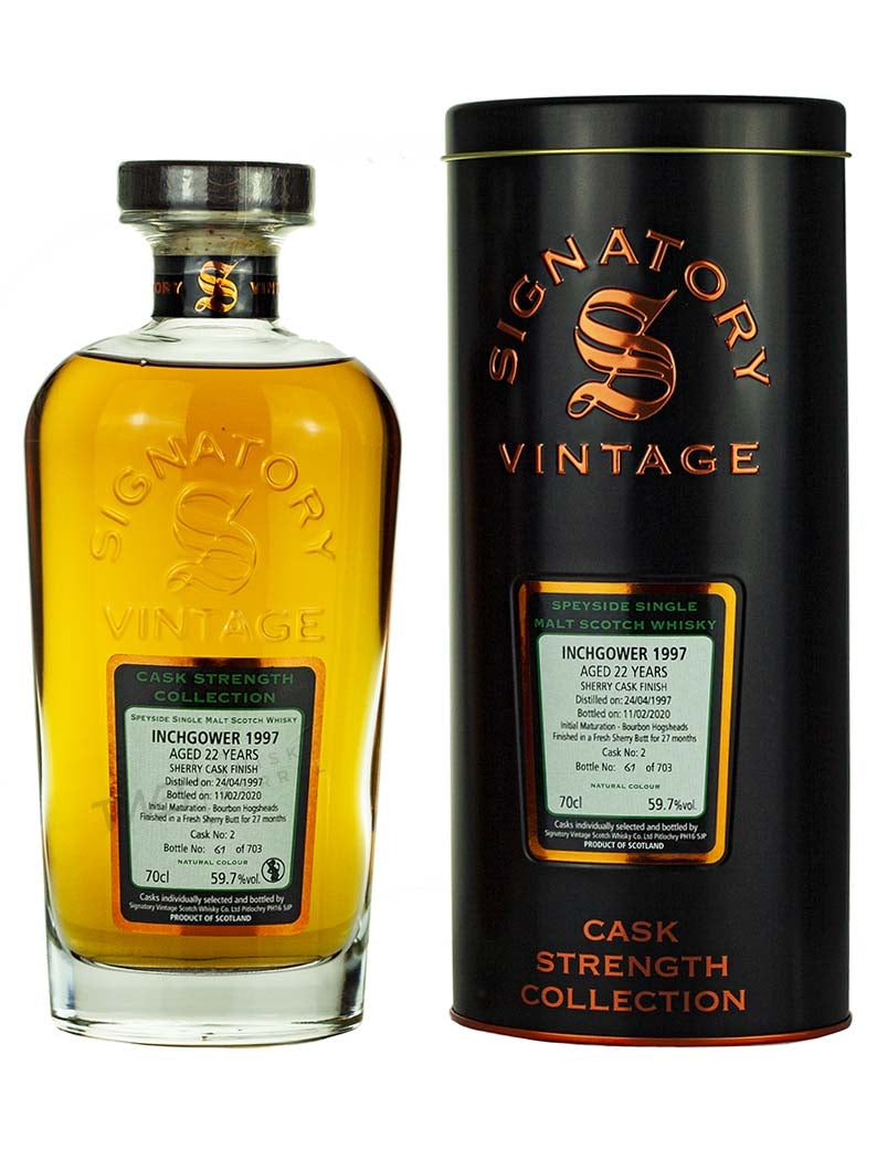 Inchgower 22 Year Old 1997 Signatory Cask Strength
